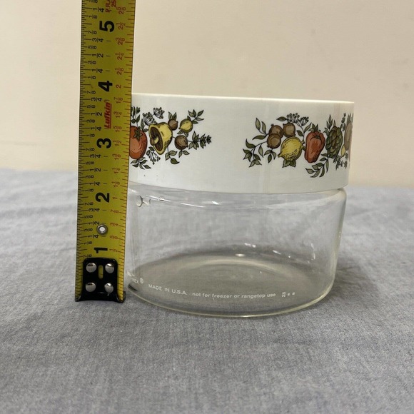 Vintage Pyrex Spice Of Life Glass Canister 4" x 4.75 FS Benefits Charity - Picture 10 of 11